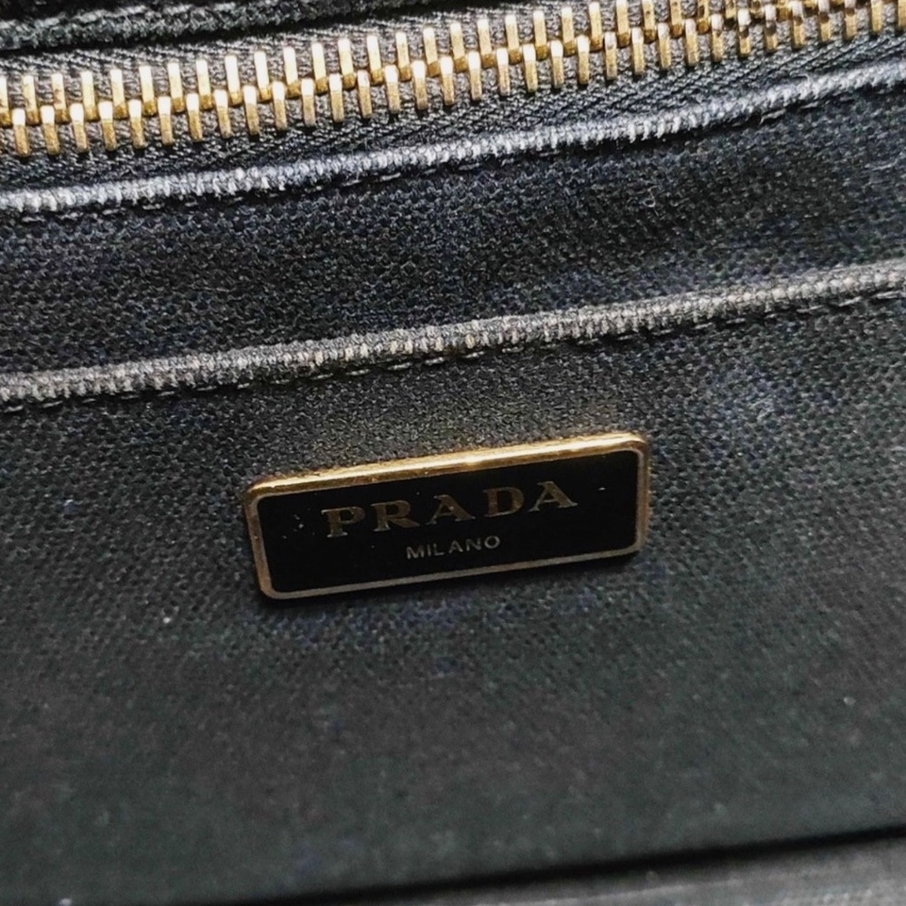 PRADA Canapa Tote Black Canvas includes strap and authentication card - Picture 4 of 5